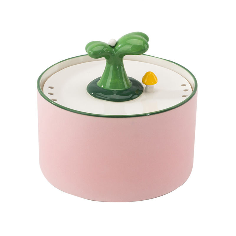 Mobile USB Cat Water Dispenser with Ceramic Bowl