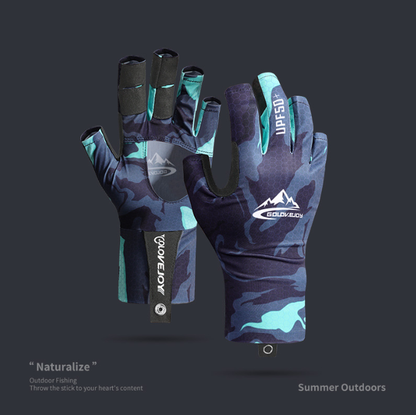 CoolBreeze: Breathable Half-Finger Sunscreen Fishing Gloves