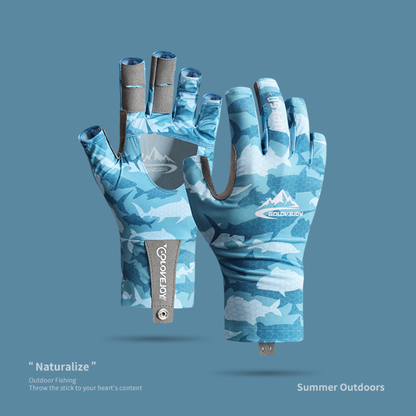 CoolBreeze: Breathable Half-Finger Sunscreen Fishing Gloves