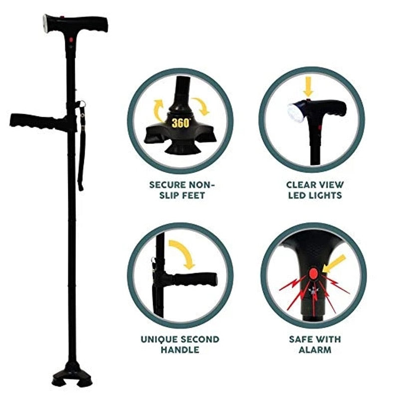 SecureWalk Telescopic Cane - Reliable Support for Everyday Mobility