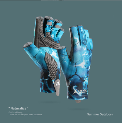 CoolBreeze: Breathable Half-Finger Sunscreen Fishing Gloves