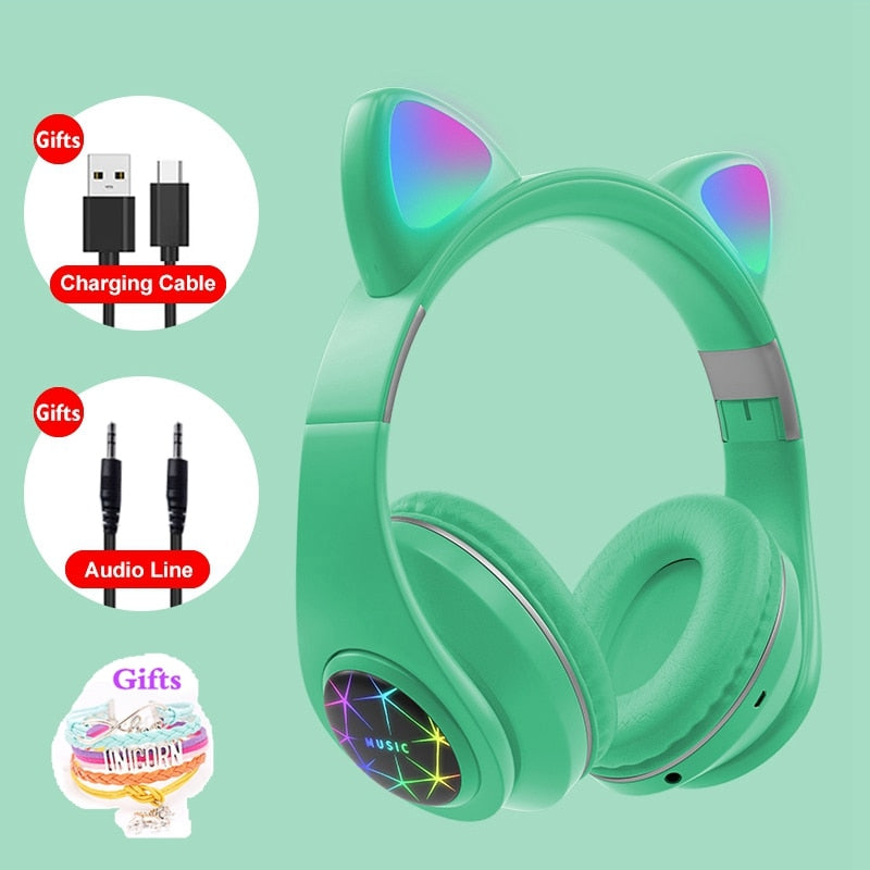 Purrfectly Wireless: Cat Ear Headphones with Bluetooth 5.0