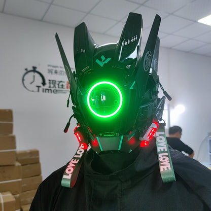 DroidGlow Nexus Visor - The Ultimate Cyber Festival Mask