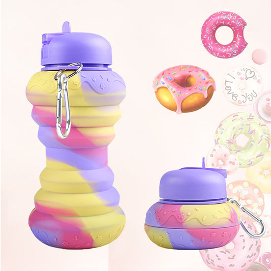 Donut Folding Silicone Bottle - Compact and Convenient Hydration for Every Adventure