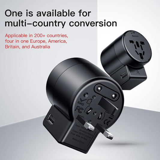 Baseus International Travel Adapter Whirl - Universal Convenience on the Go!