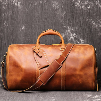 Retro Leather Travel Bag - Timeless Elegance for Modern Journeys