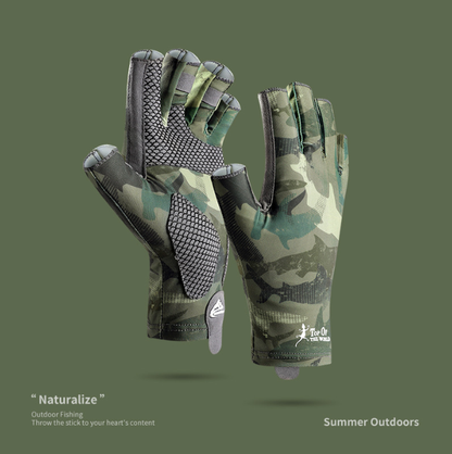 CoolBreeze: Breathable Half-Finger Sunscreen Fishing Gloves