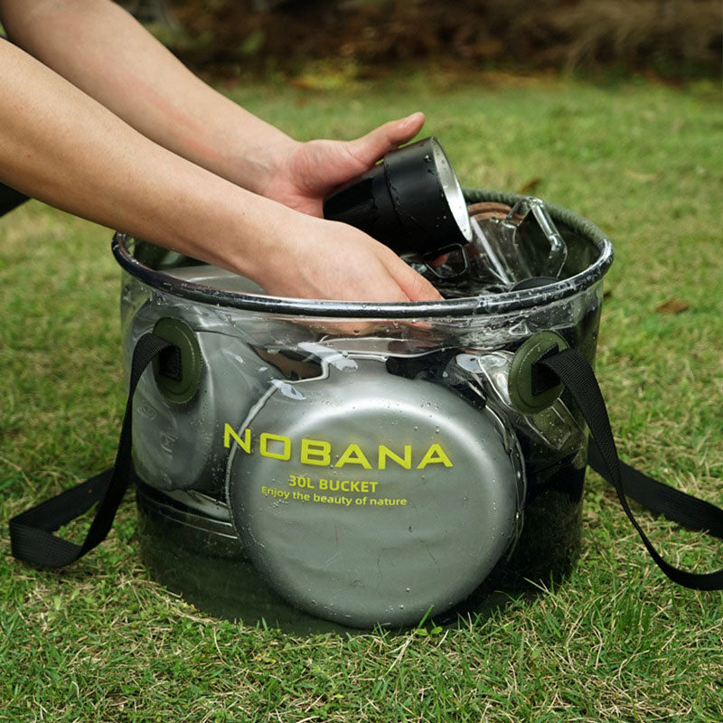 Nobana AquaFold Bucket Plus Mesh Side Bag Gift - Washing up on the go!