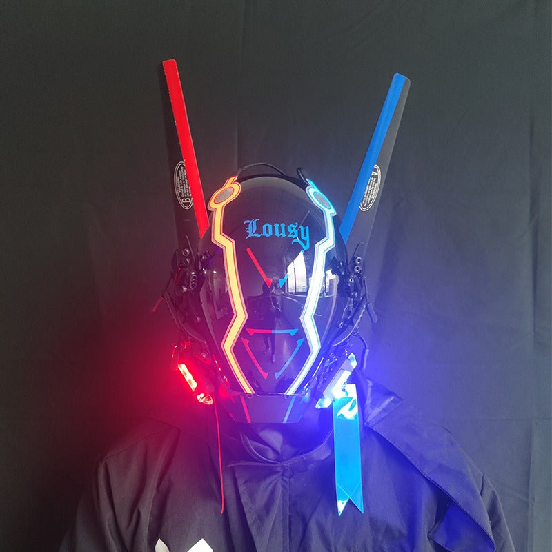 DroidGlow Nexus Visor - The Ultimate Cyber Festival Mask