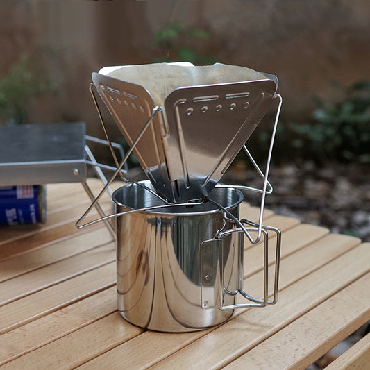 Portable Stainless Steel Coffee Drip Rack for Outdoor Camping