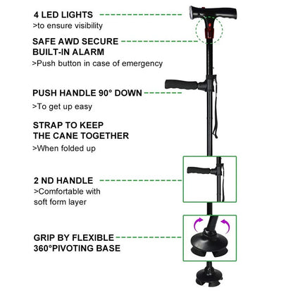 SecureWalk Telescopic Cane - Reliable Support for Everyday Mobility