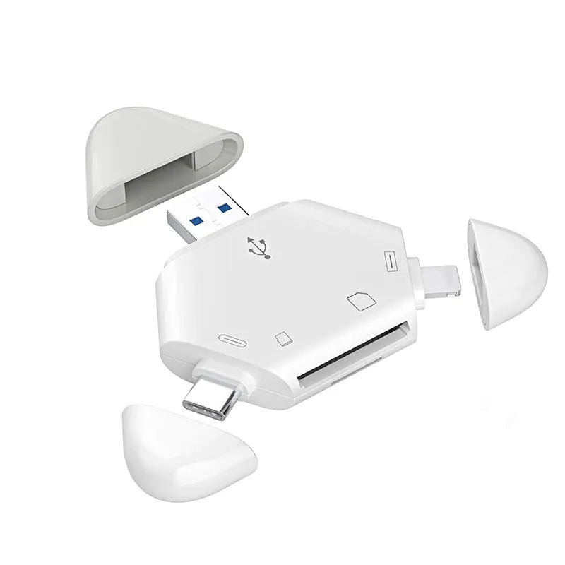 Tri-Connect Universal Memory Card Reader - Type-C, USB and Lightning port for Apple