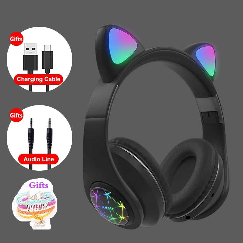 Purrfectly Wireless: Cat Ear Headphones with Bluetooth 5.0