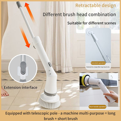 Wireless Long-Handle Electric Cleaning Brush - Power Up Your Cleaning Routine!