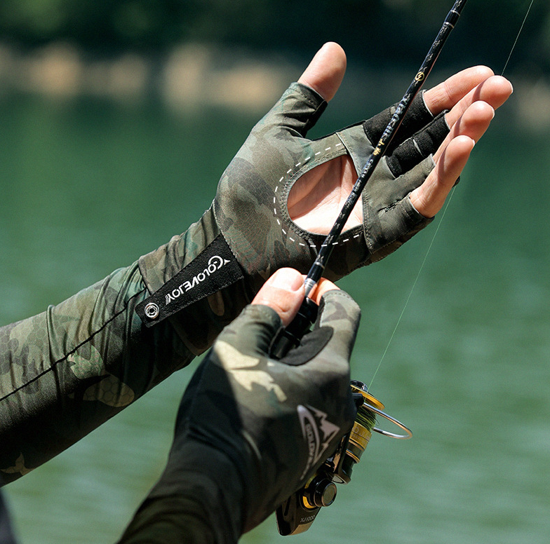 CoolBreeze: Breathable Half-Finger Sunscreen Fishing Gloves