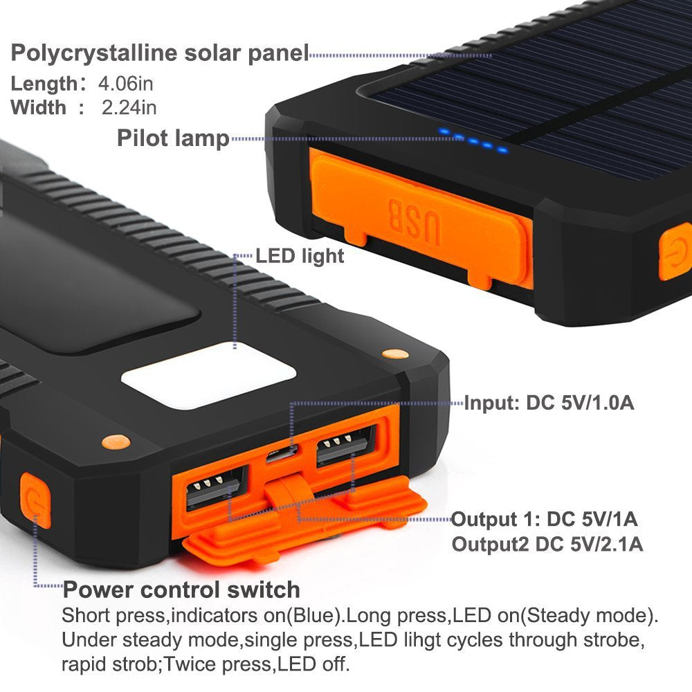 Solar Sentry PowerPack 20000mAh - Your Rugged Outdoor Energy Hub!