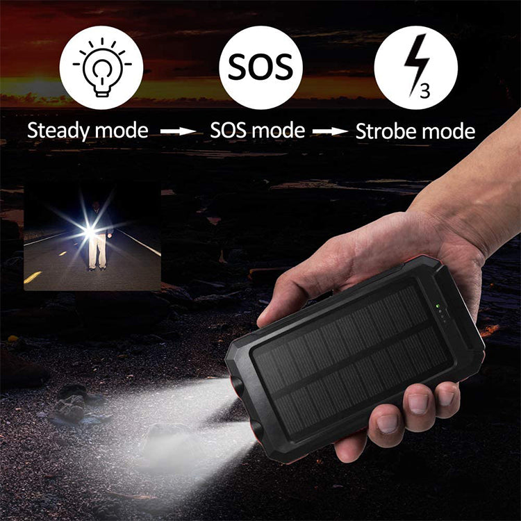 Explorer’s Beacon PowerBank 20000mah - Your Adventure-Ready Solar Lifeline!