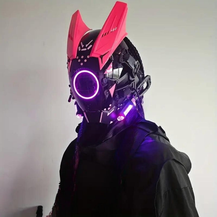 DroidGlow Nexus Visor - The Ultimate Cyber Festival Mask