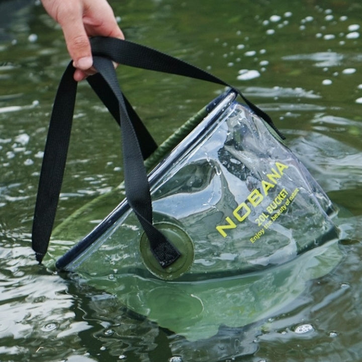 Nobana AquaFold Bucket Plus Mesh Side Bag Gift - Washing up on the go!