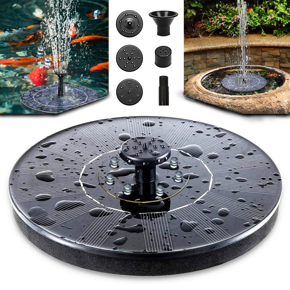 Solar-Powered Floating Fountain with LED Lights for Outdoor Pools and Bird Baths