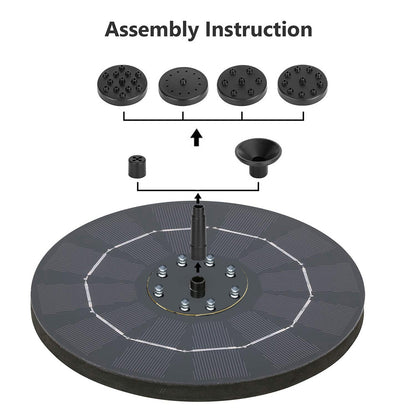 Solar-Powered Floating Fountain with LED Lights for Outdoor Pools and Bird Baths