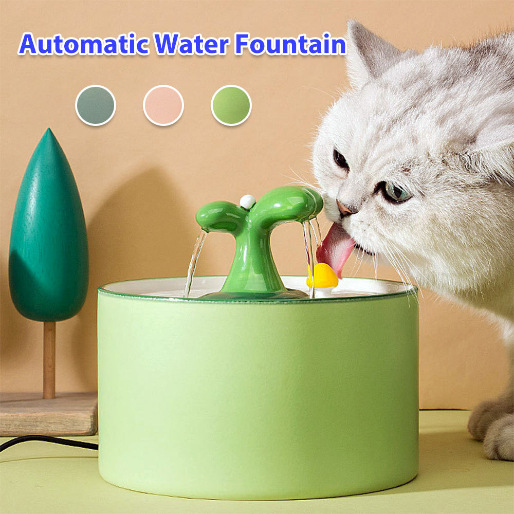 Mobile USB Cat Water Dispenser with Ceramic Bowl